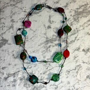 Premier Designs Multicolor Glass Beads and Stone 3* 42825